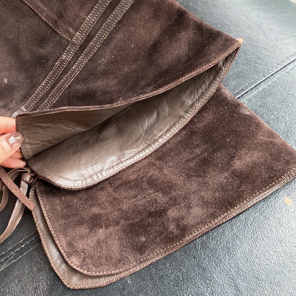 Made in Italy Kenneth Cole Brown Suede Boots trimmed in leather and tassels - Picture 15 of 17